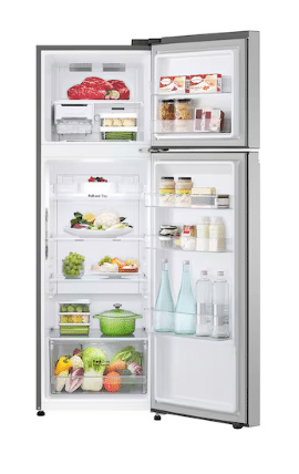 LG Refrigerator 266L, double door, fan, silver
